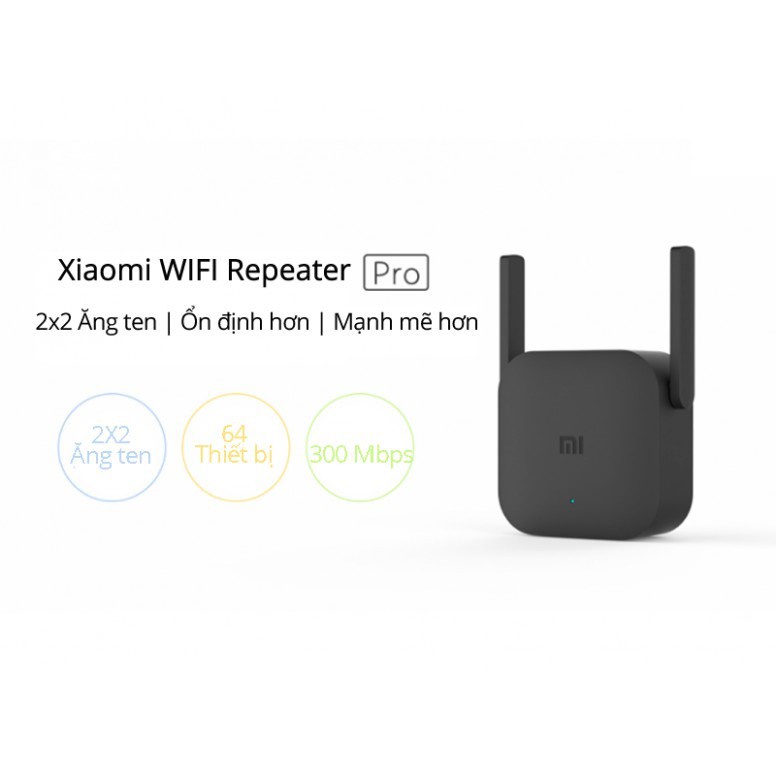 Kích Sóng Wifi Xiaomi Repeater Pro 2 Râu Ăng Ten - Phát Xuyên Tường - Thu Phát Mở Rộng - Khuếch Đại - Hàng Chính Hãng