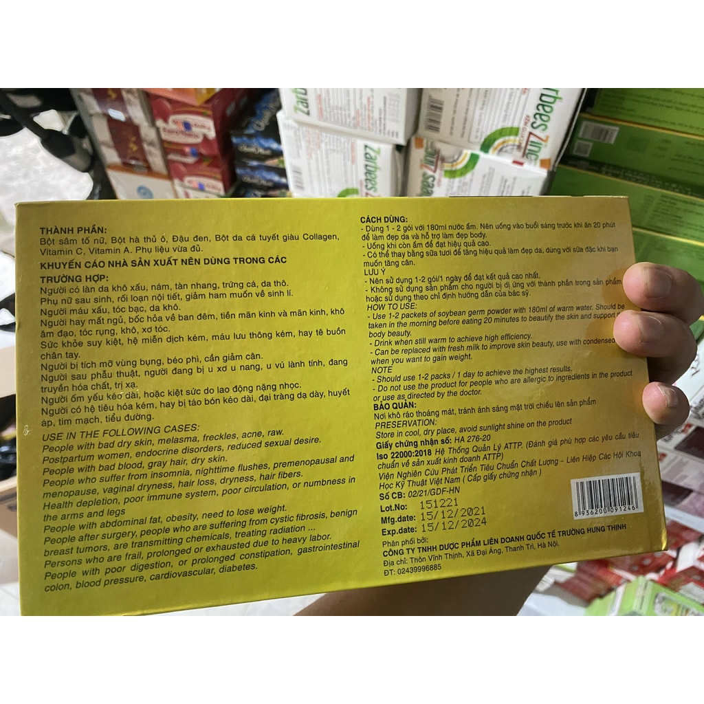 Sâm tố Nữ Queen Beauty Giảm cân, tan mỡ làm đẹp da, chống lão hóa, mờ thâm, trắng da, tăng sự đàn hồi cho da