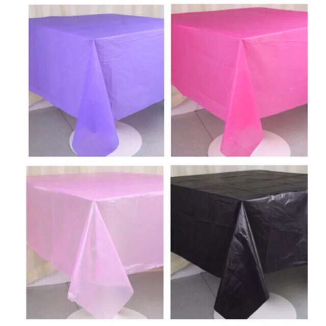 Khăn trải bàn 1m83 x 1m37 màu trơn pastel Happy Birthday - Table cover