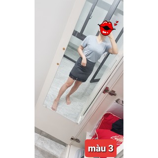 Áo thun nữ trơn cổ tim