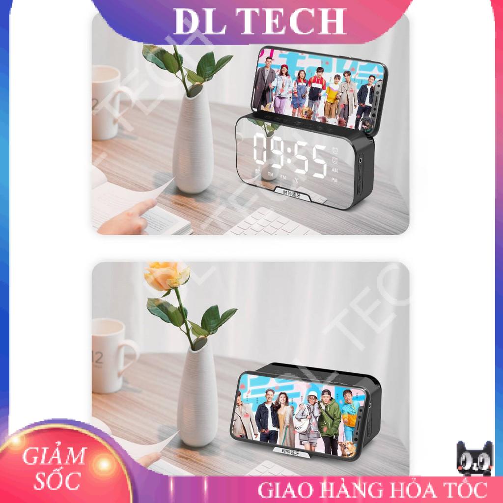Loa bluetooth 5.0 đồng hồ báo thức nghe đài FM Màn hình tráng gương tích hợp giá đỡ điện thoại đa chức năng G11 DL TECH | BigBuy360 - bigbuy360.vn