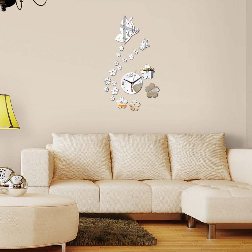 Đồng Hồ Treo Tường Mặt Gương Acrylic Hiện Đại Trang Trí Phòng Khách / Phòng Ngủ DIY