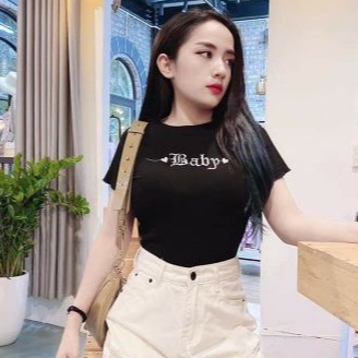 Áo croptop chữ baby thêu hàng hịn