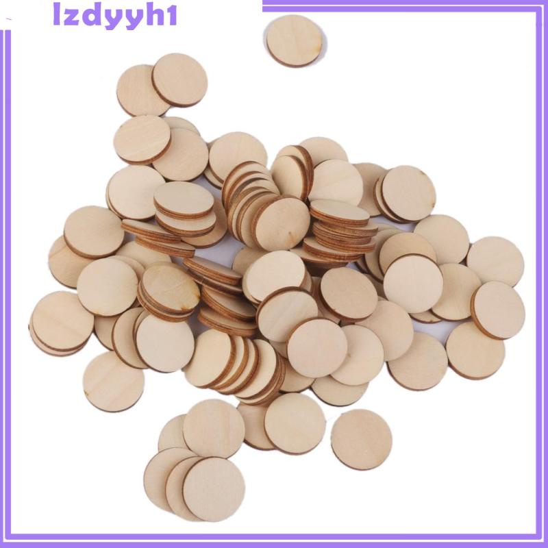 Bộ 100 Miếng Gỗ Tròn Dày 3mm 10mm Dùng Trang Trí DIY