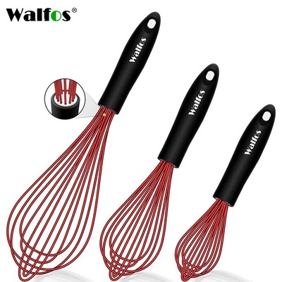 Bộ dây thép không gỉ Walfos Silicone Whisk Bộ chịu nhiệt
