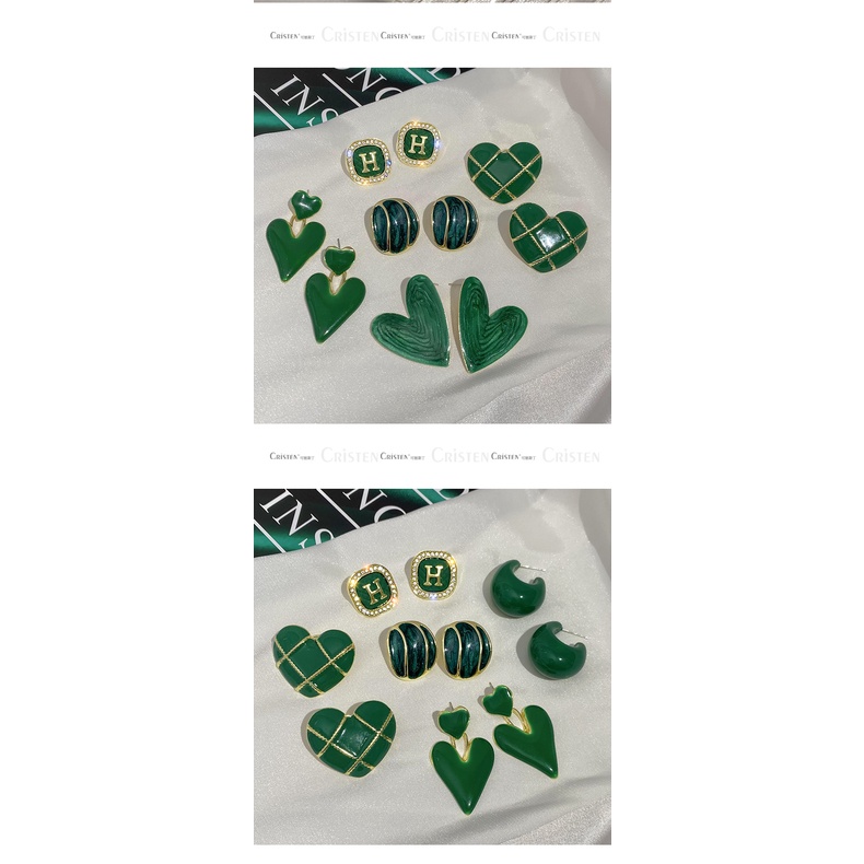 Khuyên tai màu xanh lá nhiều mẫu tùy chọn thời trang cho nữ