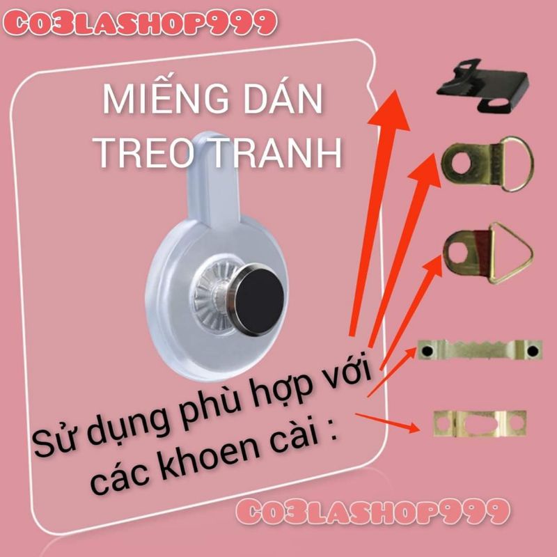 Miếng dán treo tranh, kệ, lưới sắt mẫu đinh tán (1 CÁI)