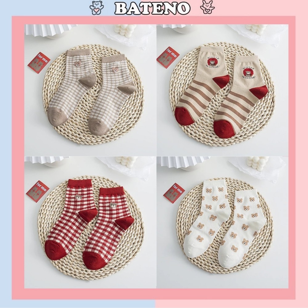 Vớ cao cổ nữ Bateno dày dặn đón giáng sinh ấm áp cực cute TN75