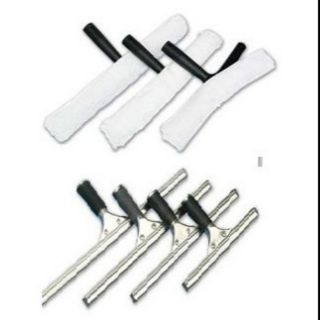 Combo 1 bộ gạt kính inox 35cm và bộ bông chà 35cm