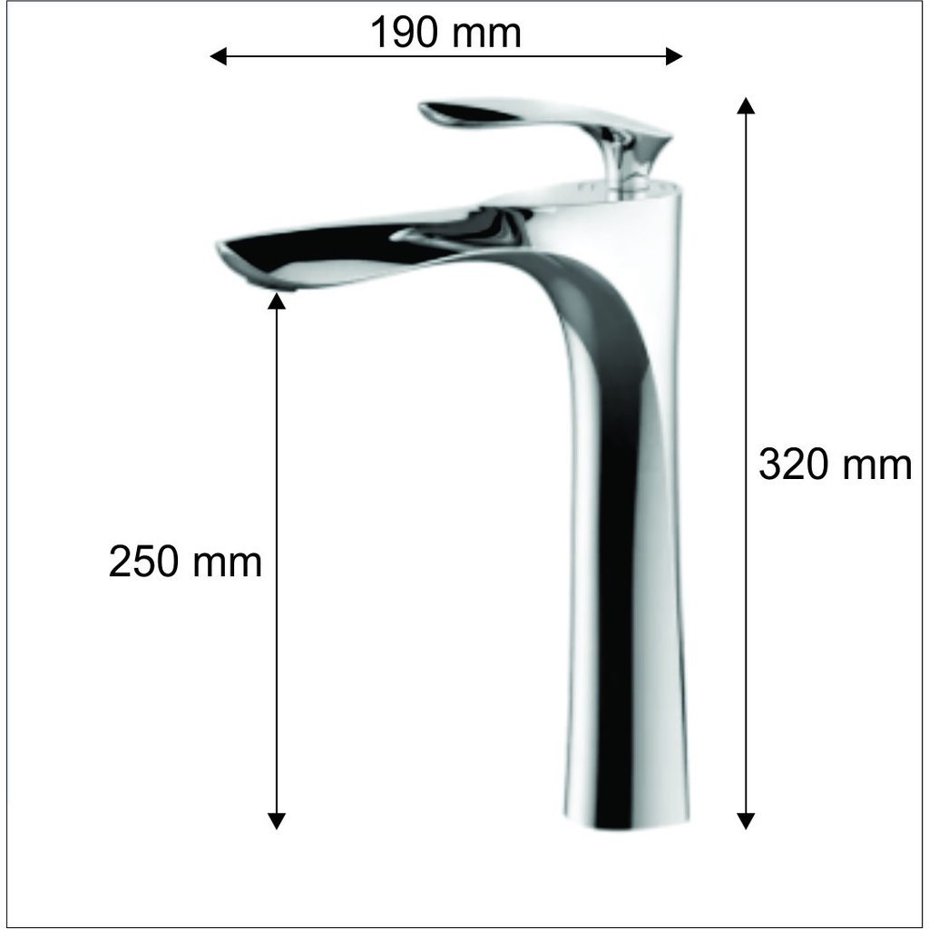 Vòi lavabo, bồn rửa mặt nóng lạnh kiểu dáng lá liễu bằng đồng mạ inox 30cm dành cho bàn đá