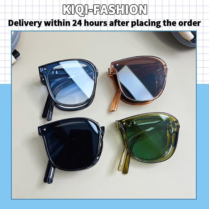 (KIQI-FASHION) COD Kính Mát Gọng Vuông Lớn Chống Tia Uv400 Siêu Nhẹ Thời Trang Mới Cho Nam Nữ