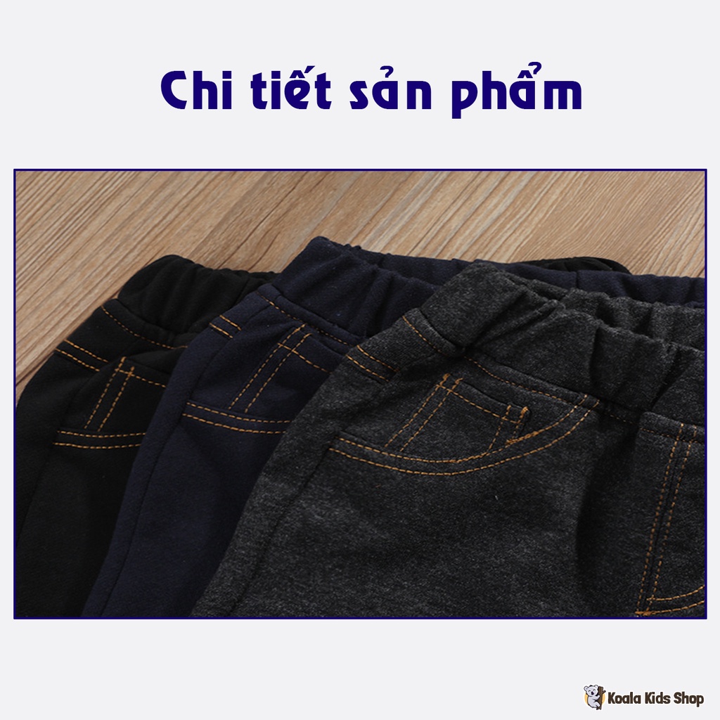 Quần dài giả Jean bé trai mùa đông Quần nỉ thu đông trẻ em 2-7 tuổi