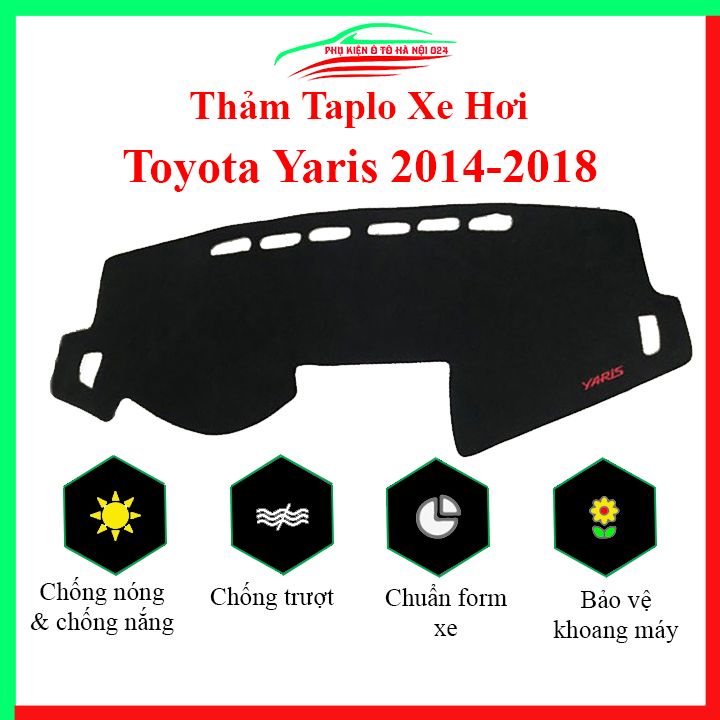 Thảm taplo xe ô tô TOYOTA YARIS 2014-2018 chống nắng nóng làm mát xe mở rộng tầm nhìn