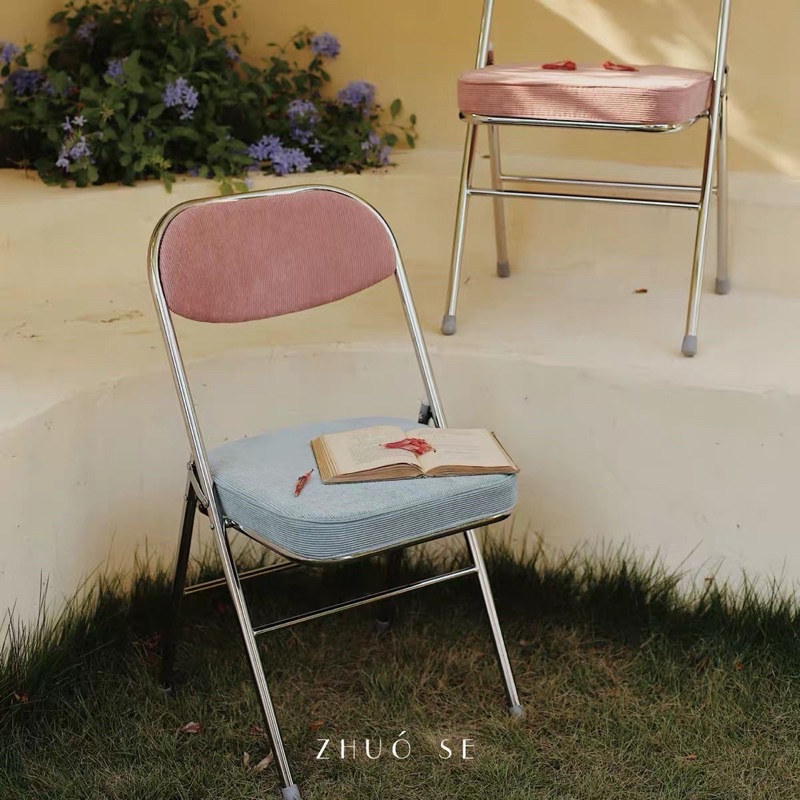 Ghế gấp vải nhung Retro cao cấp - Bắc Âu