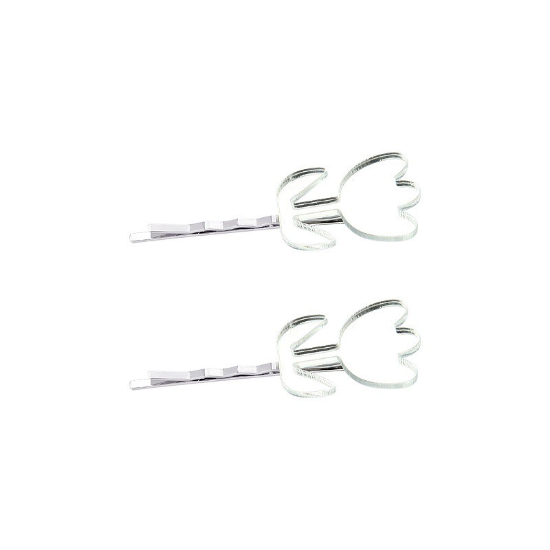 Kẹp tóc mai bằng kim loại acrylic hình hoa tulip đơn giản nhỏ xinh 191161