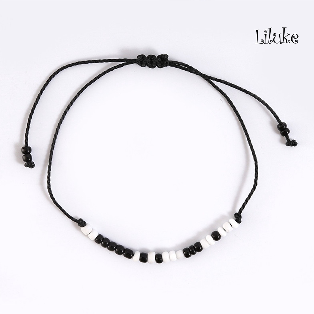 Bộ 2 Vòng Tay Dây Bện Xỏ Hạt Có Thể Điều Chỉnh Kích Thước Đầy Cá Tính