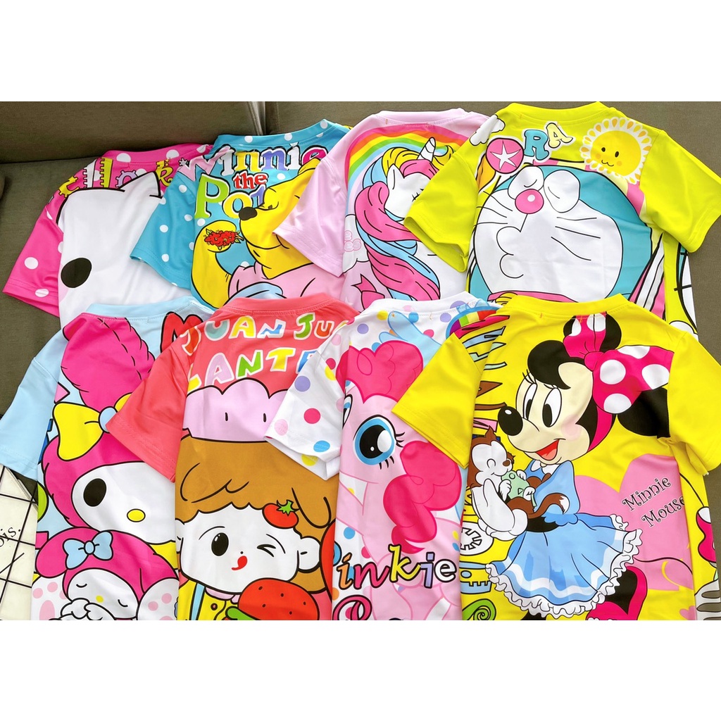 Đồ Bộ Bé Gái Mặc Nhà Set Quần Áo Trẻ Em Thun Lạnh 3D Cho Bé Size 9-43 Kg In Hoạt Hình Siêu Bền Đẹp Dễ Thương Homie Kids
