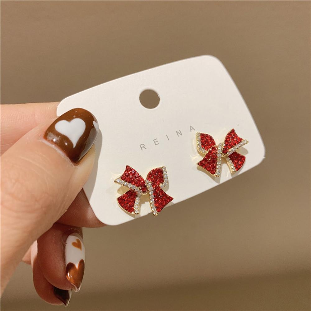 BACK2LIFE Bông Tai Hình Nơ Sau Lưng Phong Cách Hàn Quốc Đơn Giản Dễ Thương 2Lilife