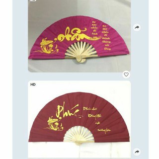 [ SIZE TO ] Quạt Lụa Thư Pháp Cầm Tay .