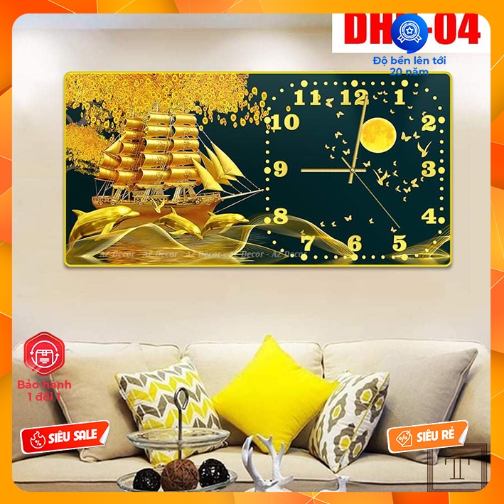 { Thuận buồn xuôi gió } Tranh đồng hồ treo tường Tráng gương 3d kim trôi Giá xưởng