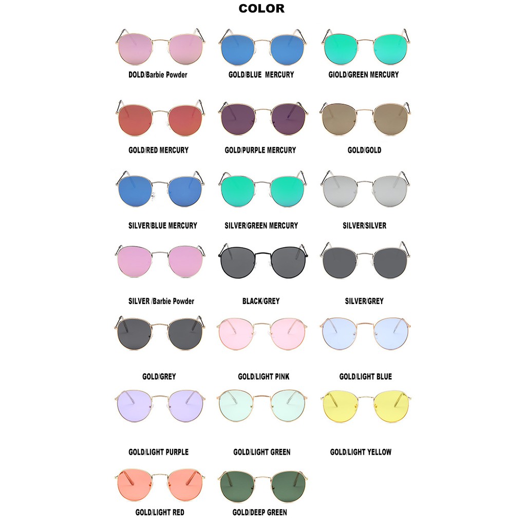 Thanh toán tại chỗ◆Fashion Retro Vintage Sun Glasses Round Metal Sunglasses Steampunk Men Women