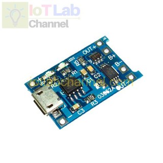 Mạch sạc pin lithium TP4056 có IC bảo vệ micro USB