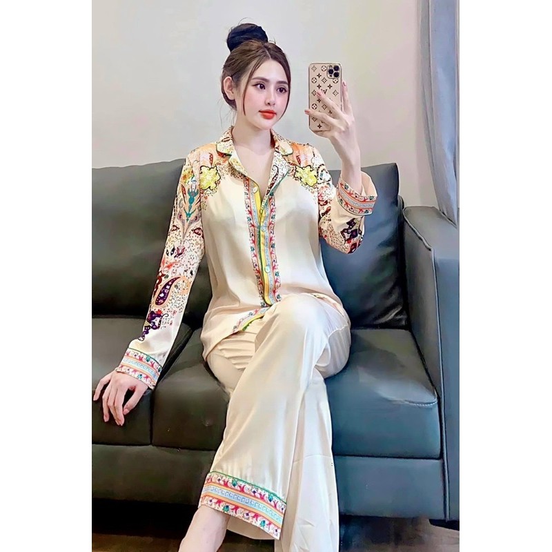 BỘ PYJAMA LỤA DÀI MANDALA CAO CẤP