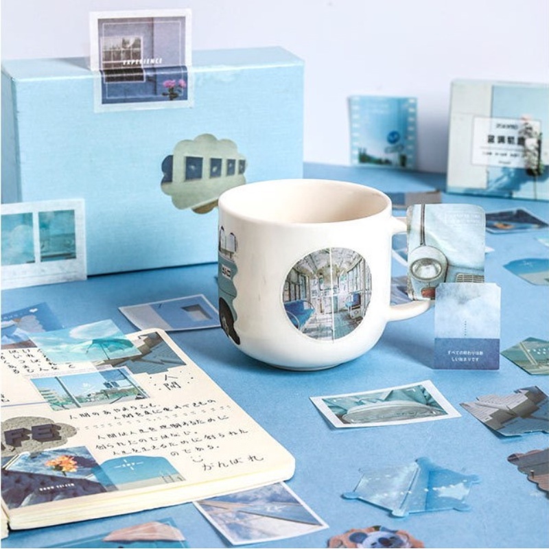 Hộp 80 Nhãn Dán Sticker Trang Trí Thủ Công Chủ Đề Thú Cưng Chó - Mèo Sắc Hồng Phong Cảnh