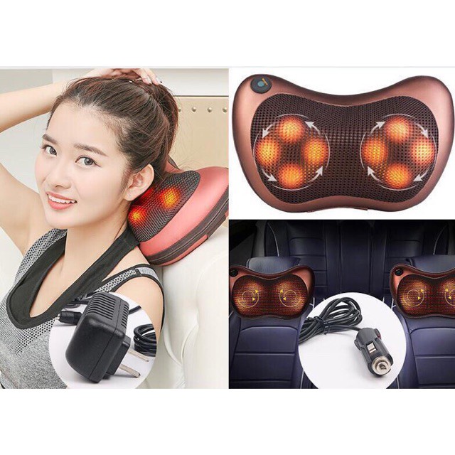 ⚡ Gối Massage Hồng Ngoại Magic Pilow Home 8 Bi dành cho người già,... ⚡ Giảm đau, thư giãn tại nhà ⚡ Freeship