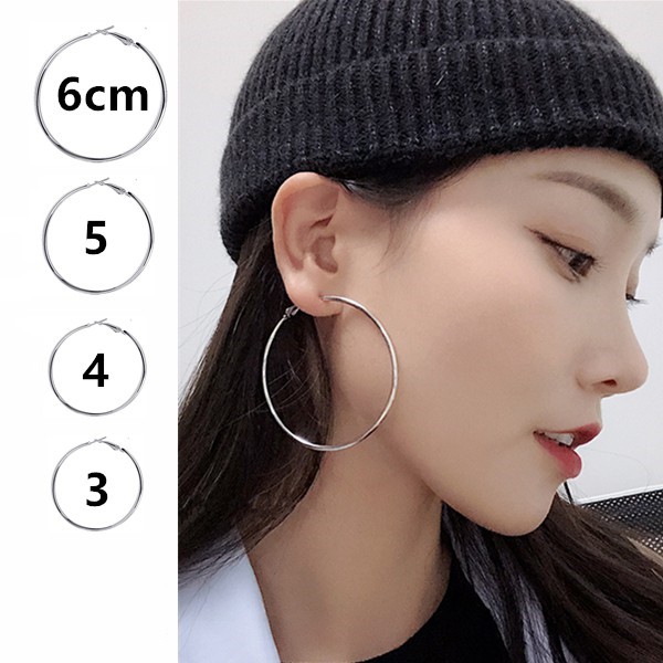 Bông Tai Tròn Dạng Kẹp Đơn Giản Không Cần Xỏ Khuyên A321