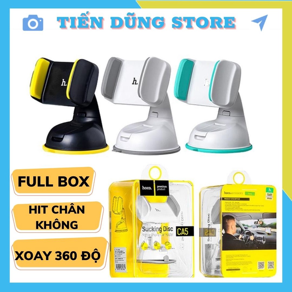 Giá Đỡ Điện Thoại Trên Ô Tô Hoco CA5 Xoay 360 Độ - Hàng Chính Hãng Hoco