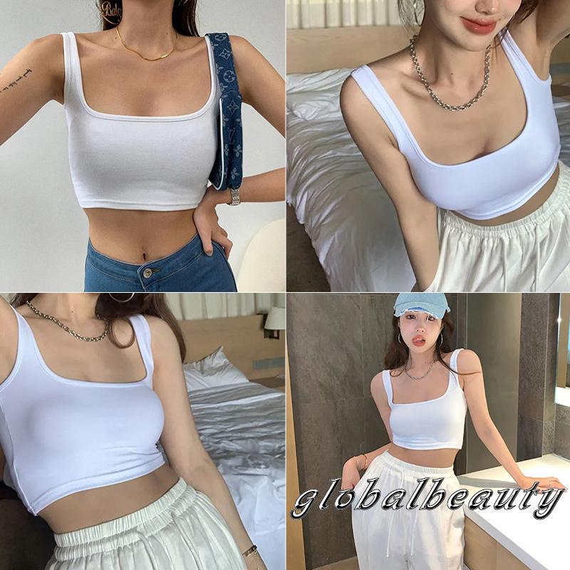 Áo croptop cổ vuông màu sắc thời trang cho nữ