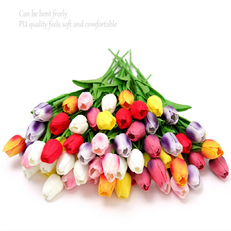 Bó hoa tulip nhân tạo 35cm trang trí nhà ở/sân vườn/tiệc cưới