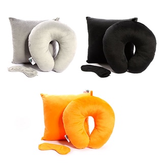 COMBO GỐI TỰA LƯNG, GỐI KÊ CỔ, BỊT MẮT HALI, ( MÀU XÁM )