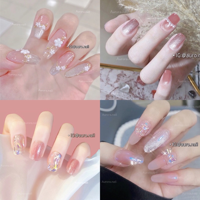 Set nail giả 24 miếng dán móng tay giả nailbox tiện lợi tặng dũa