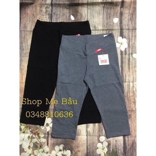 Quần legging ngố bầu cạp chéo