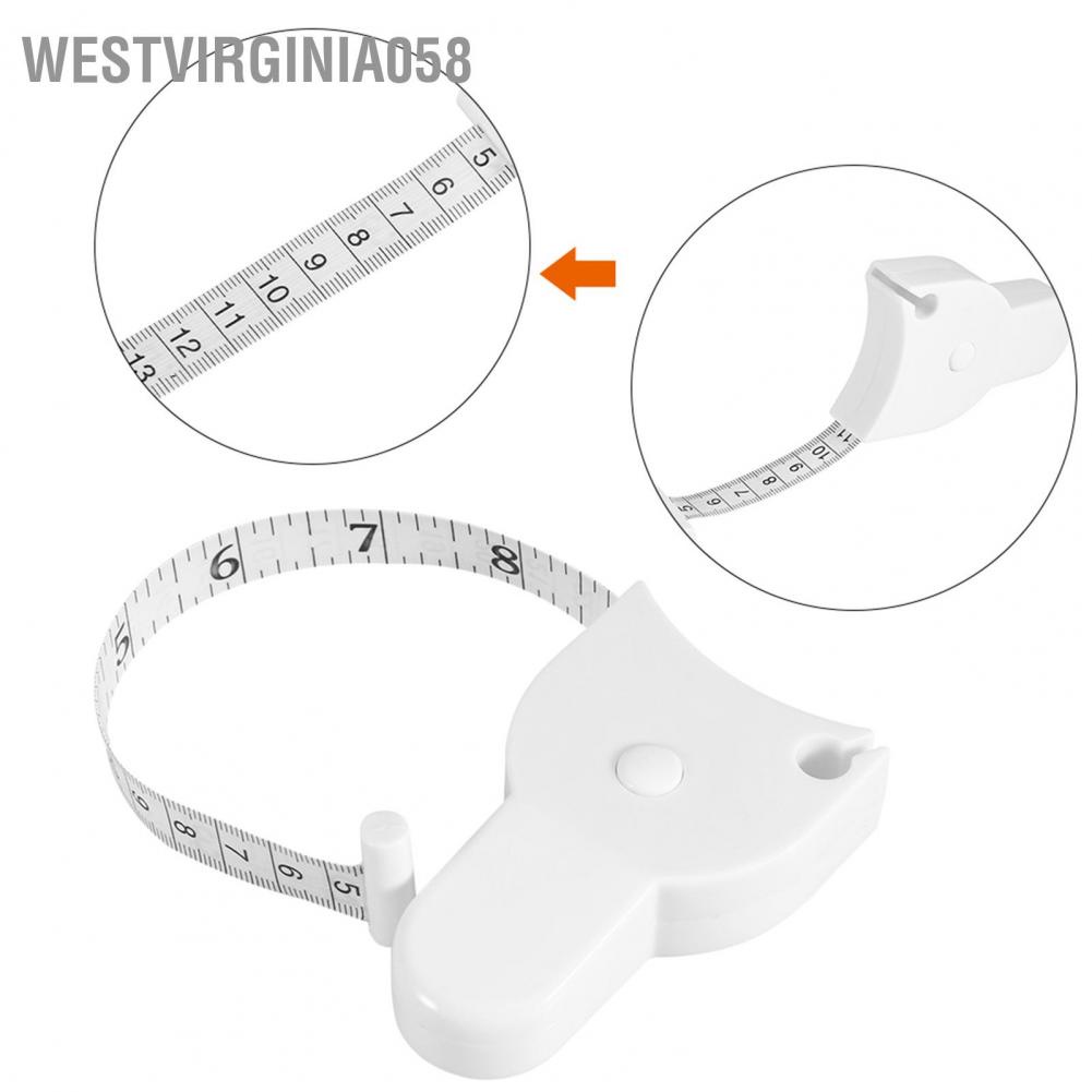 Hàng Hot Thước dây chính xác 150cm / 60in Thước dây đo thể hình Thước đo có thể thu vào Hàng giao ngayWestvirginia058