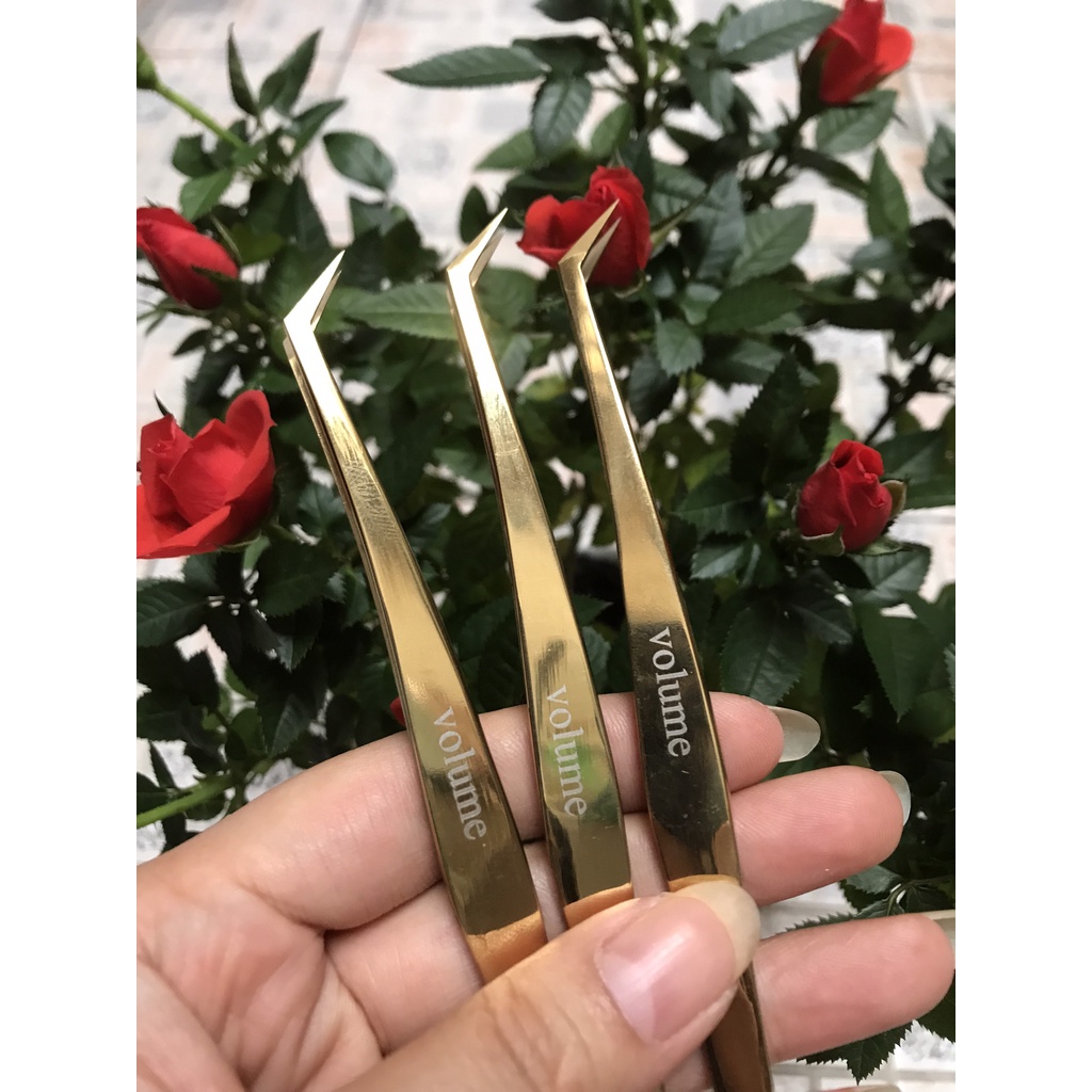 Nhíp Hoa Hồng Đen Phủ Nhám Nano,Nhíp Gắp Volume Tạo Fan Cao Cấp, Nhíp Nối Mi Bao Test Từ 8-15D,Phụ Liệu Mi Hậu