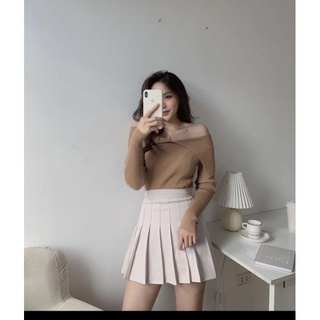 áo trễ vai bẻ cổ - NÂU