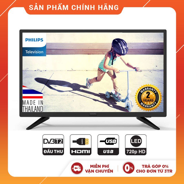 [Phiếu Vận May 1đ] Cơ hội trúng 1 Tivi LED Philips 24PHT4003S/74 24 inch HD (Chính Hãng Phân Phối)