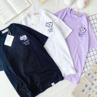 Áo thun thêu hình ulzzang - ẢNH THẬT