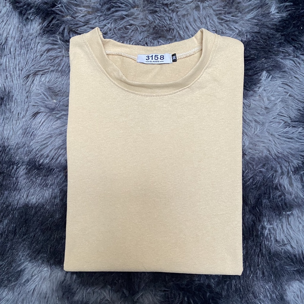 Áo Thun Phông Trơn 3158 tay lỡ form rộng chất liệu cotton mát mẻ mùa hè