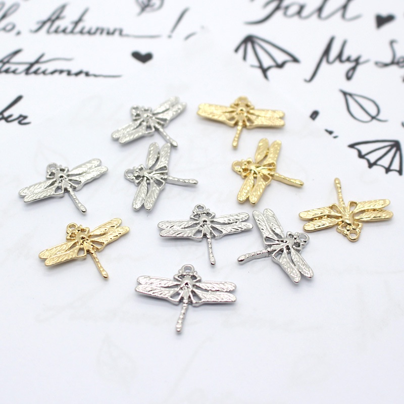 Set 5 Phụ Kiện Trang Sức Hình Chuồn Chuồn Bằng Hợp Kim Mạ Vàng/Bạc Phong Cách Cổ Điển Độc Đáo DIY