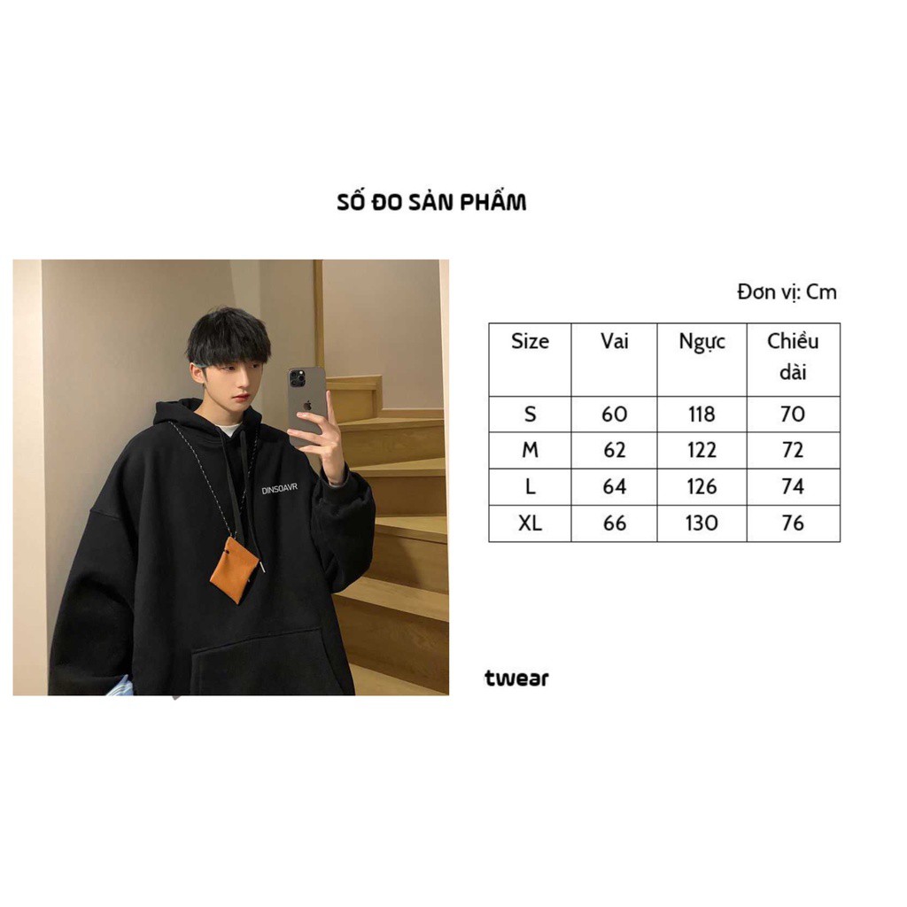 Áo hoodie,Áo nỉ bông in hình chữ nhỏ phia trước ngực cực hot form rộng phong cách Hàn Quốc.