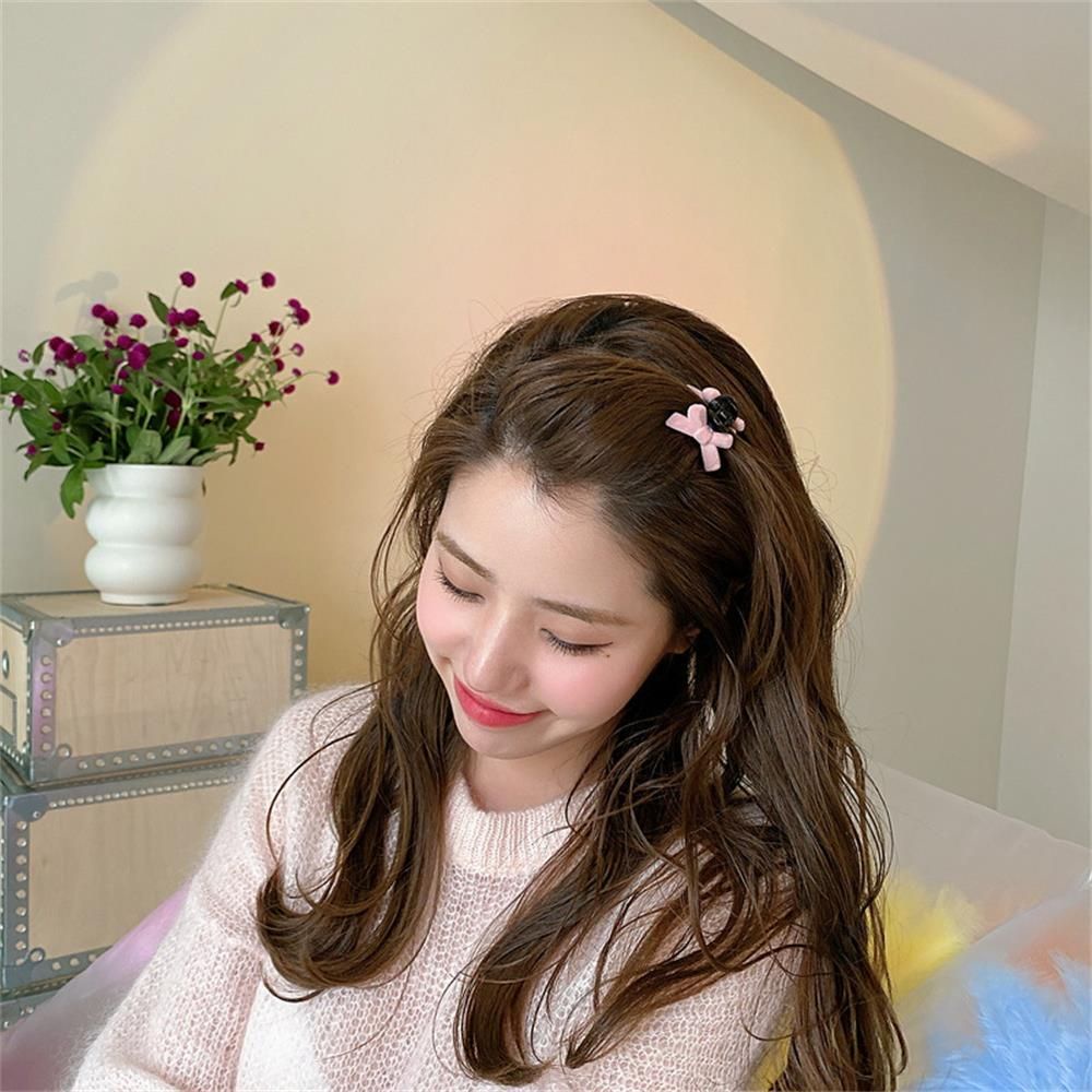 Nơ cài tóc MIHAN1 màu đỏ chất liệu nhung thời trang cho nữ