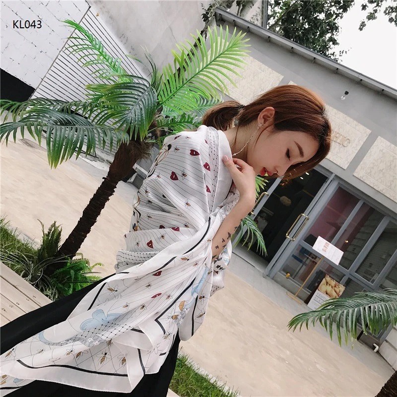 KL043 Khăn choảng cổ lụa dáng dài 90*180cm