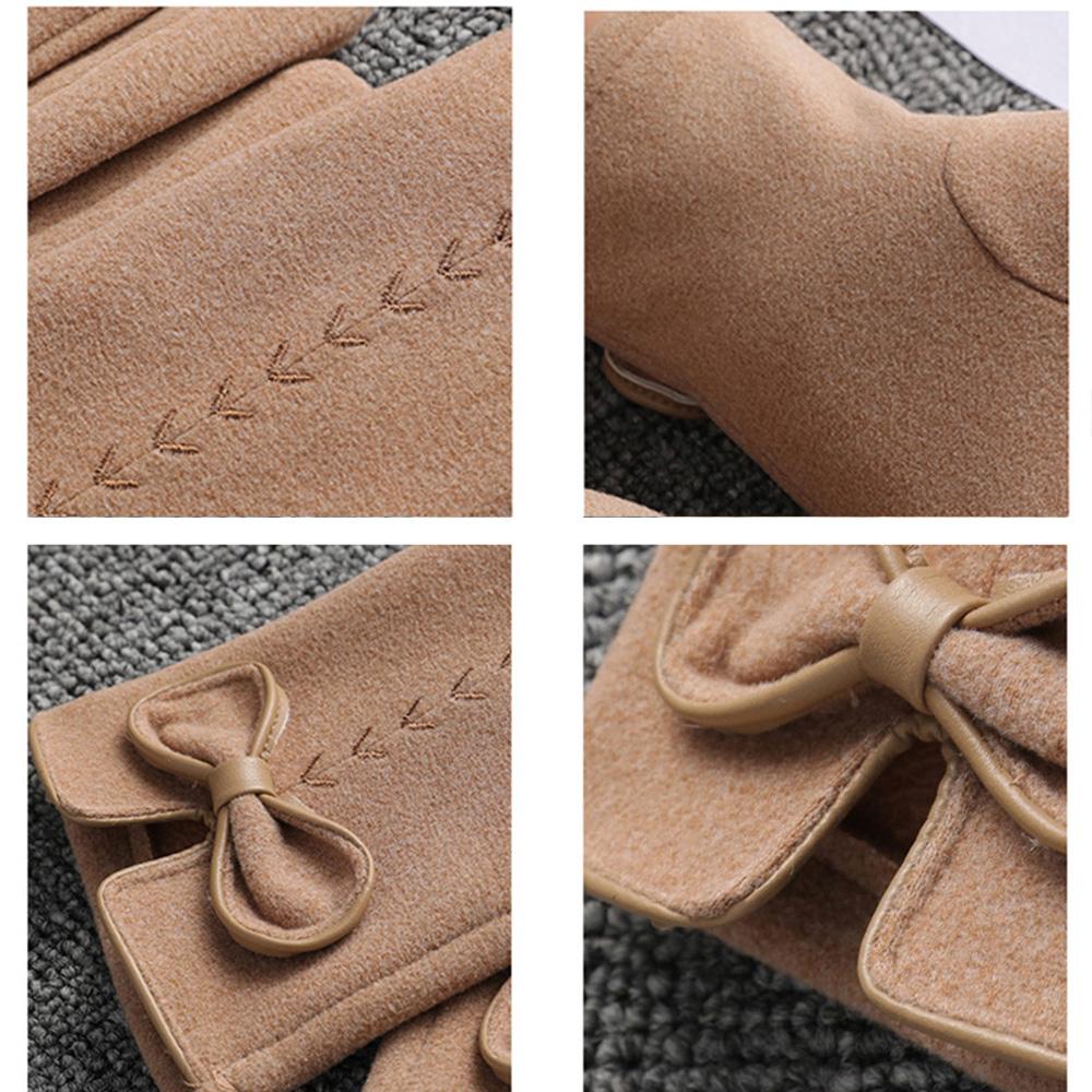 Găng Tay Da Lộn Chống Trượt Thời Trang Mùa Thu Cho Nữ