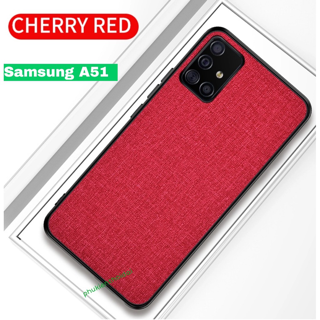 Ốp lưng Samsung A51 FREESHIP Từ 50k chống sốc vân vải bố thời trang cao cấp