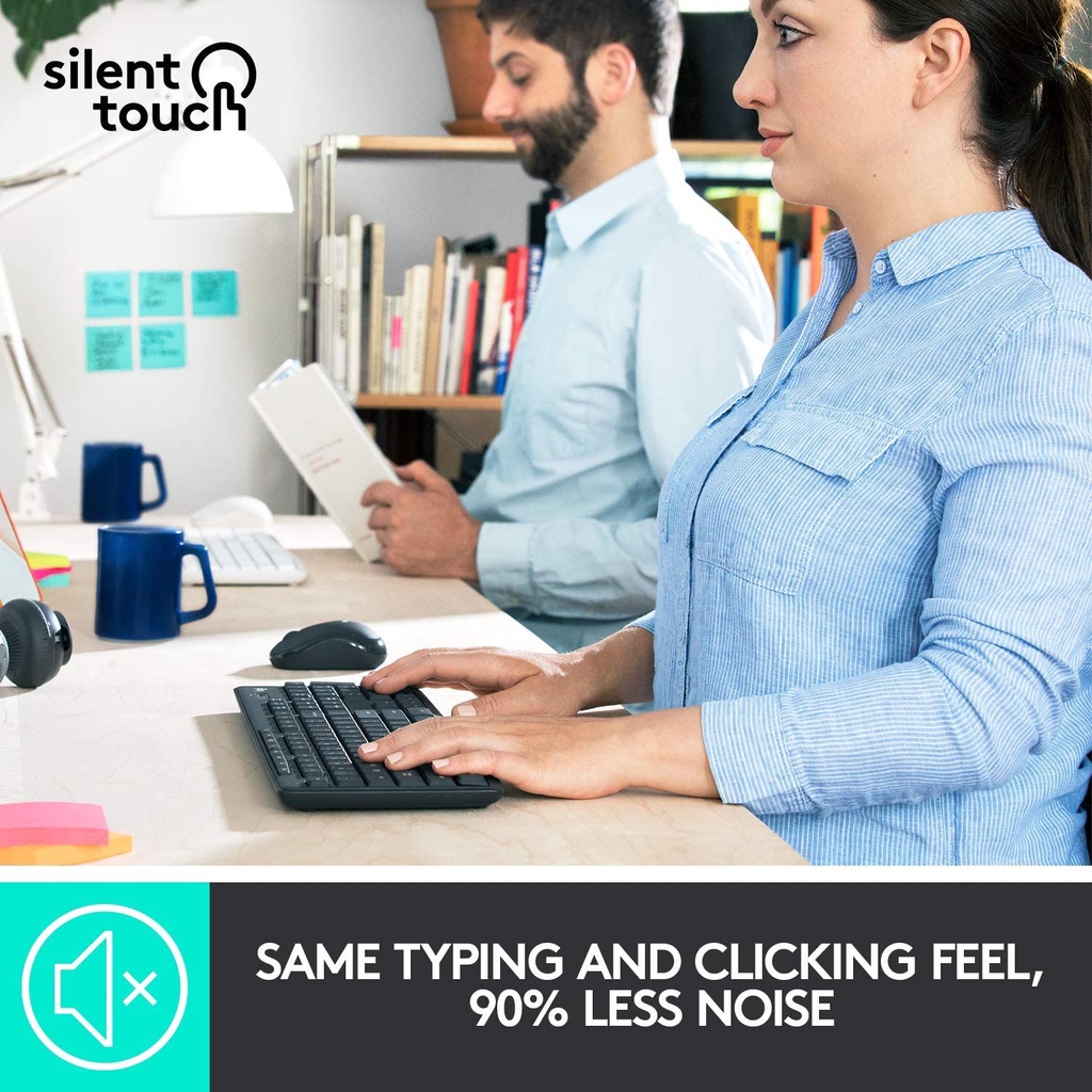 Combo chuột phím không dây Logitech MK295 Silent - giảm ồn, có phím số, bền bỉ