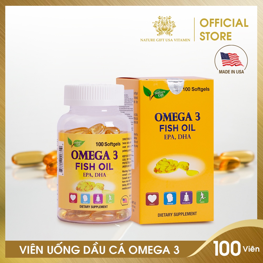 [MUA 2 TẶNG 1] Combo 2 Omega 3 100V+ tặng 1 hộp Viên uống Multivitamin Nature Gift USA